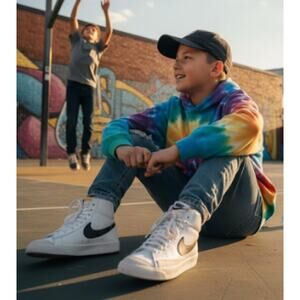 Nike Blazer Mid ’77 Next Nature White/Black – Youth Size 5Y – EUC